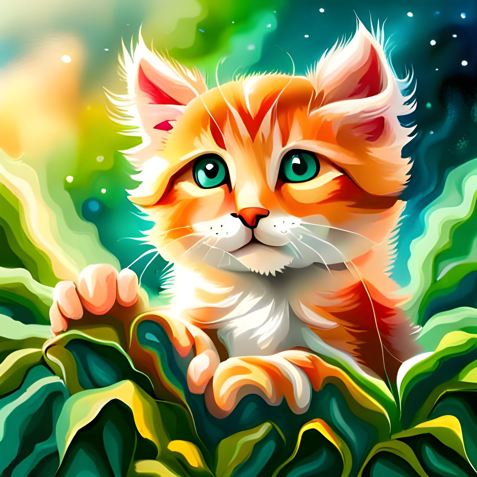 Paper Kitten: Ink and Airbrush Art