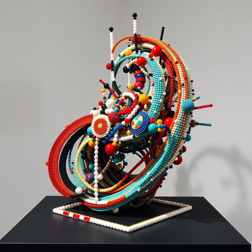Abstract Bead Sculpture Inspired by Rodchenko and Mondrian