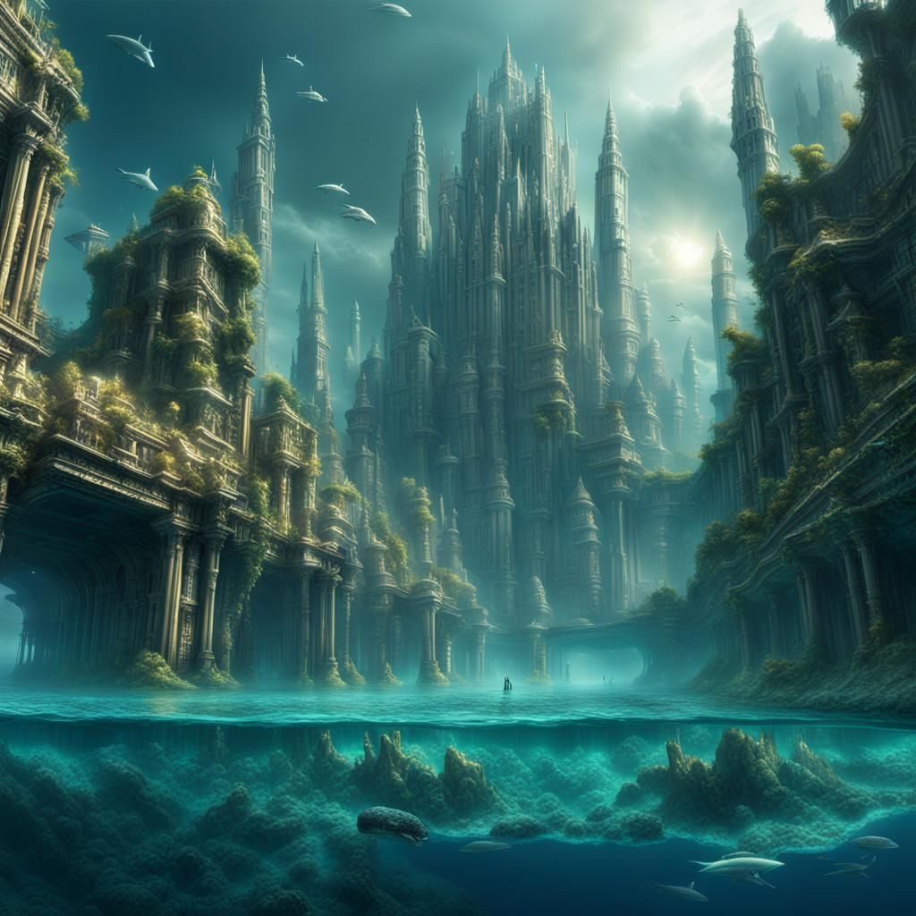 Epic Submerged Atlantis City: Digital Matte Painting