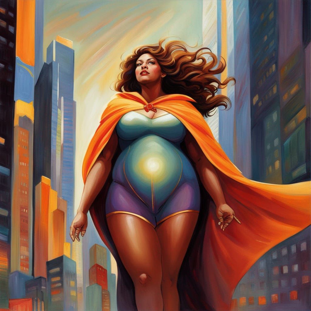 Martian Goddess Strides Gleaming Avenues: Fantasy Concept Ar...