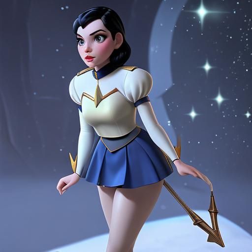 Snow White in Star Trek Uniform with Sparkly Hose