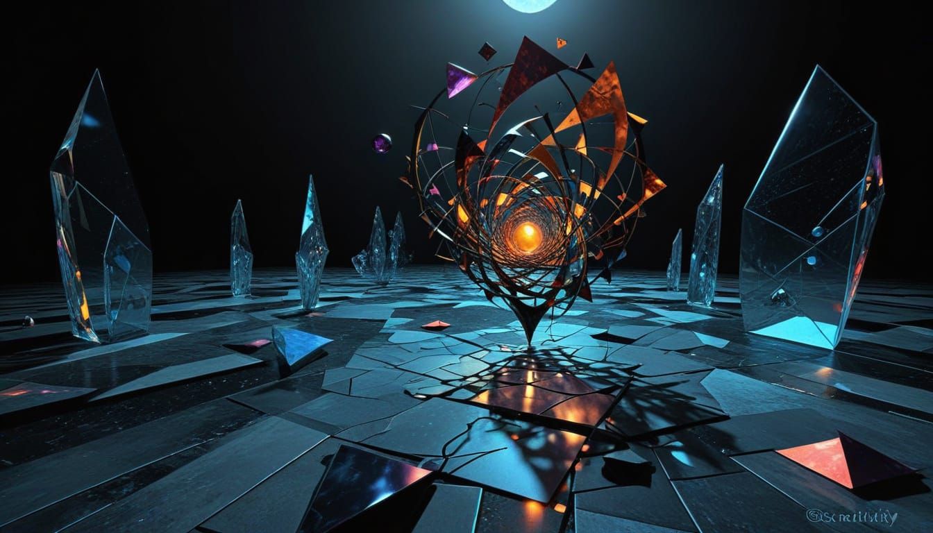 metalorganic architextual framework 3D  fractal chromoshadow surrealastic by artist "Rufino Tamayo, Herbert bayer, Kandi...