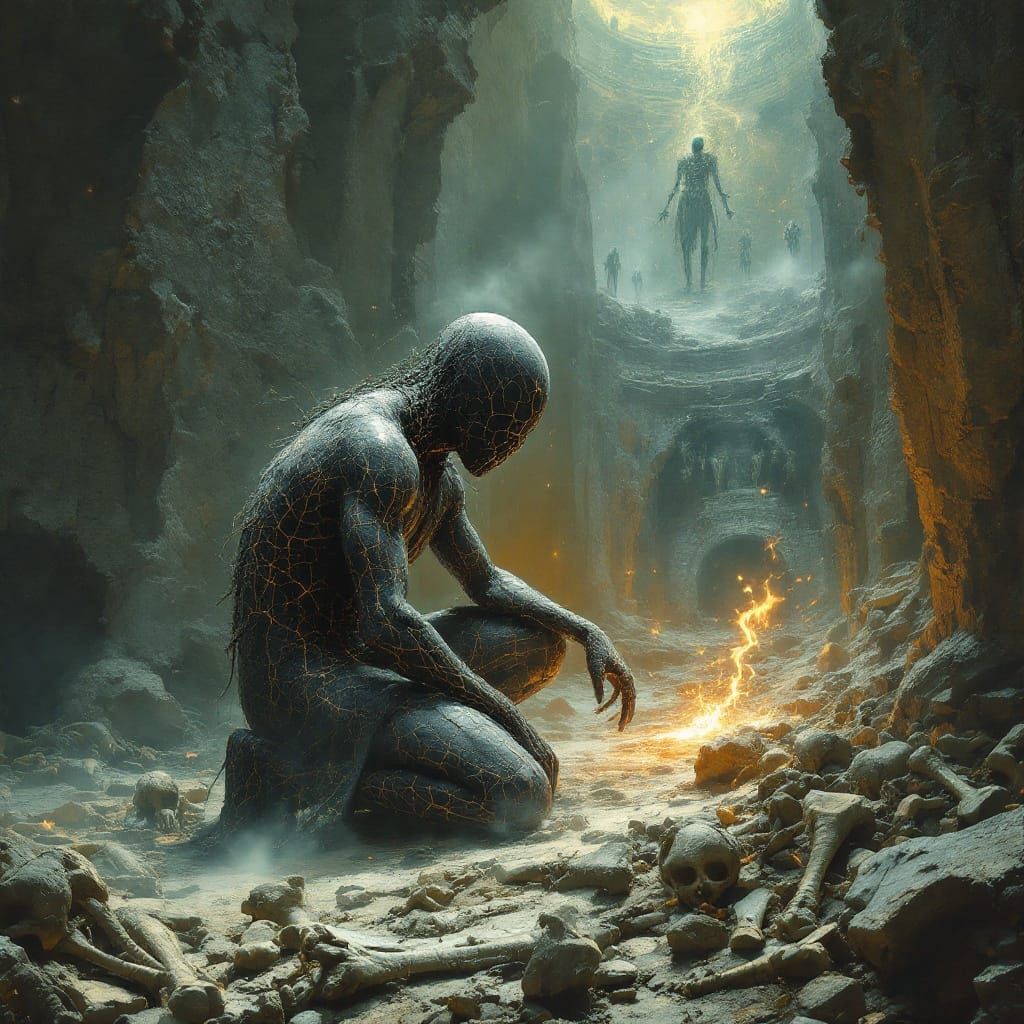 Surreal Scene of T'lan Imass Warrior with Stardust Tapestry ...