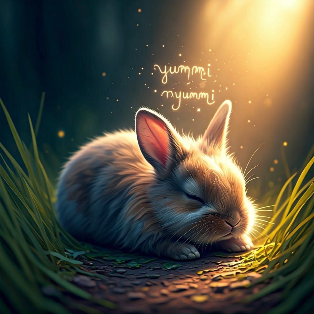 Dreaming Bunny in Ethereal Sunlight