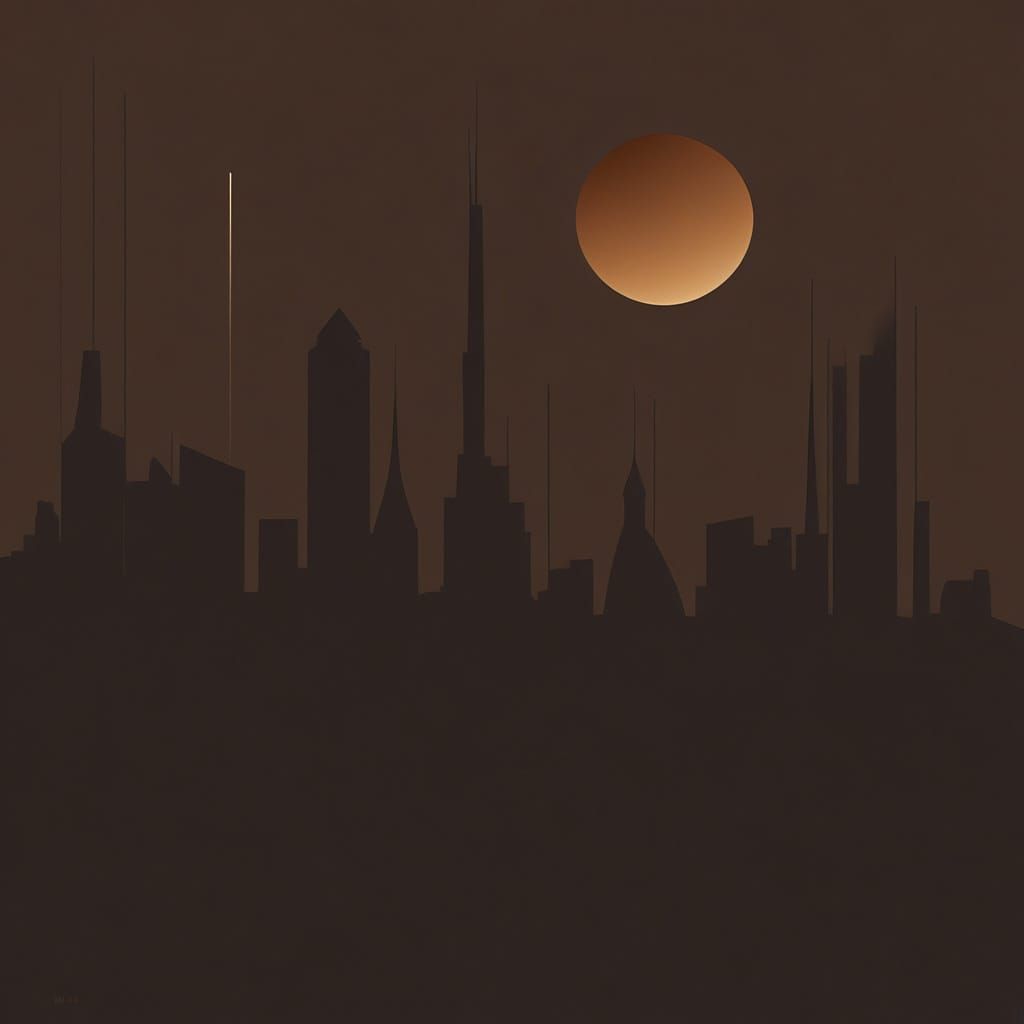 Night Scene with Shades of Brown