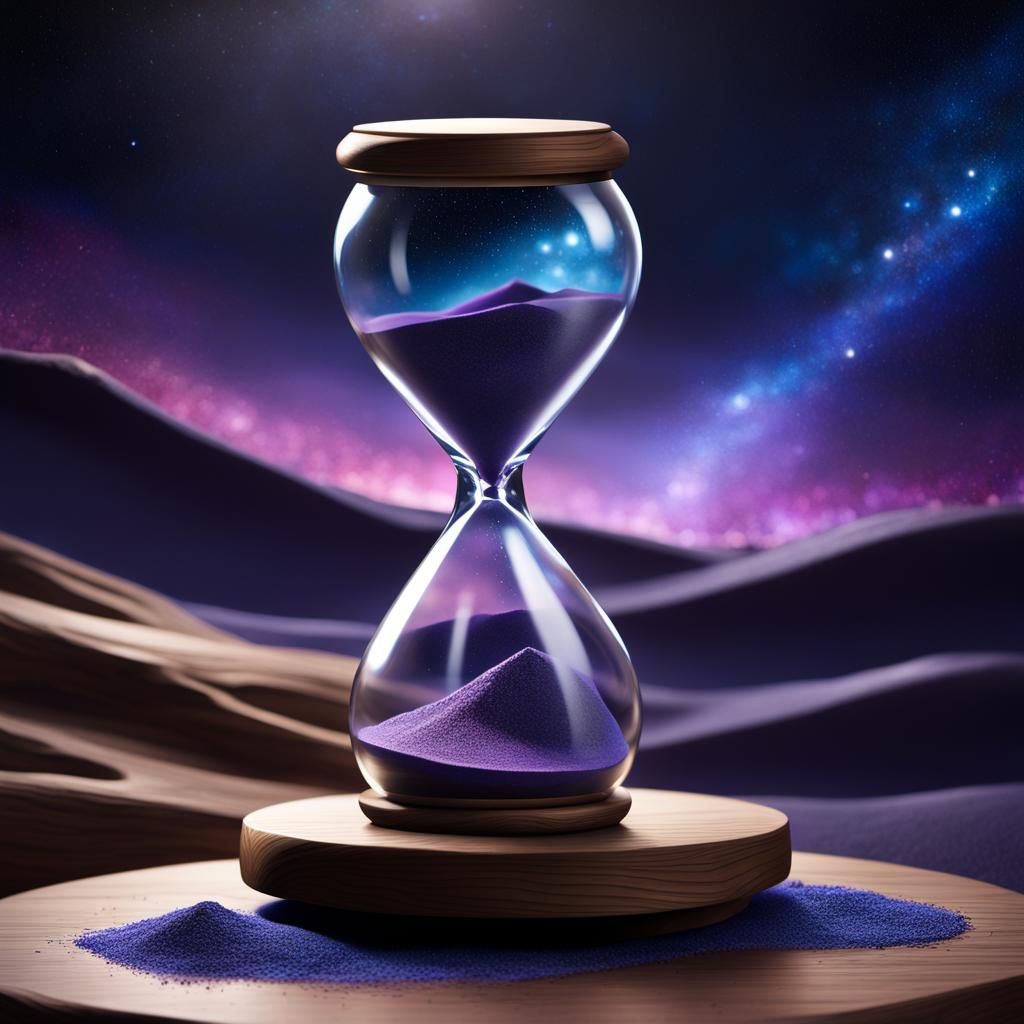 Space Hourglass Concept Art in Hyperrealistic Style