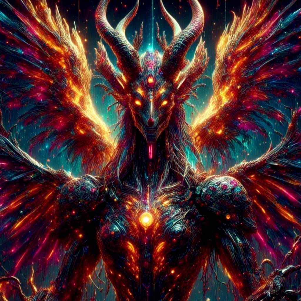 Dragon Attack Amidst Divine Sunshine and Clouds