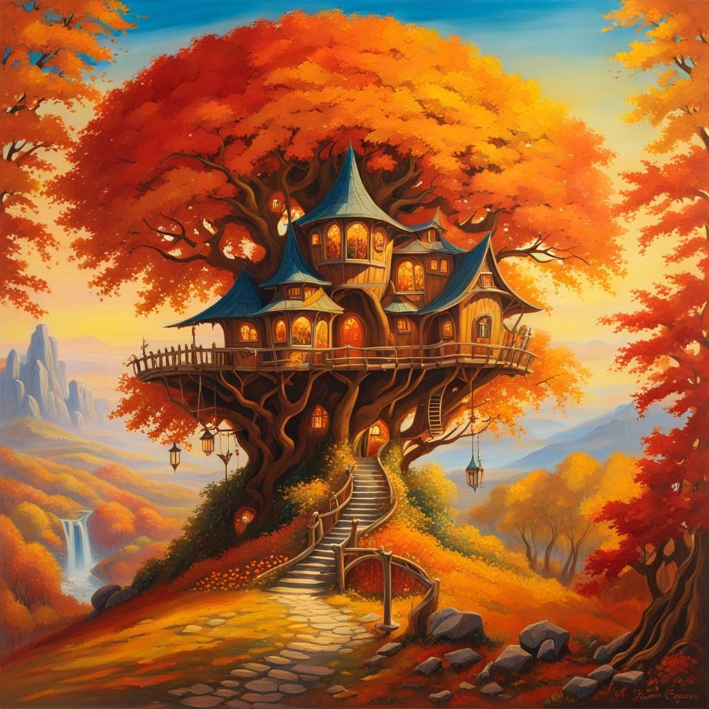 Autumn Kingdom: A 60s Fantasy Painting