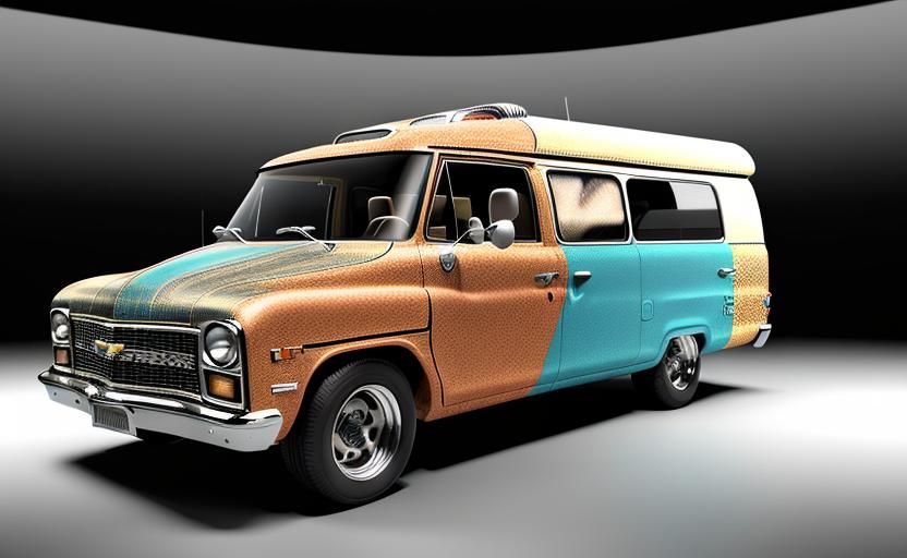 1970s Chevrolet Campertruck RatRod in Hyperrealistic 3D