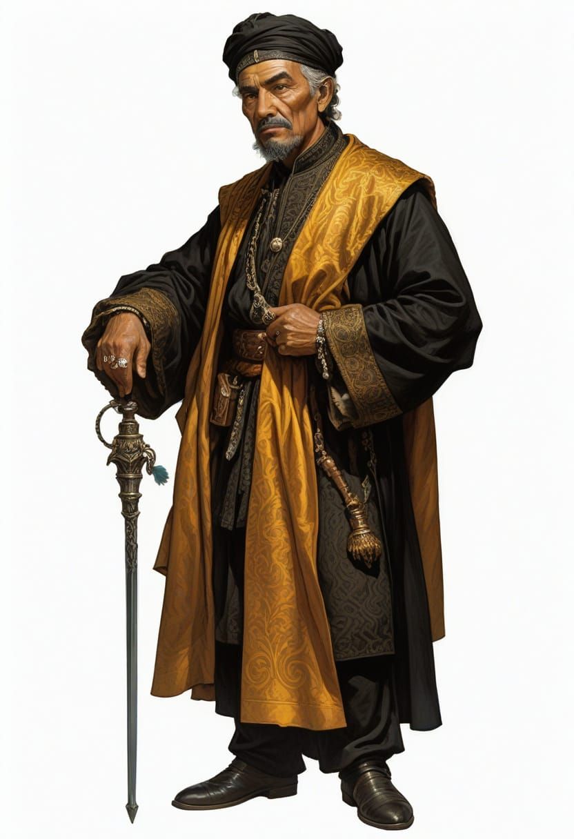 Elegant Moroccan Nobleman in Heroic Fantasy Style