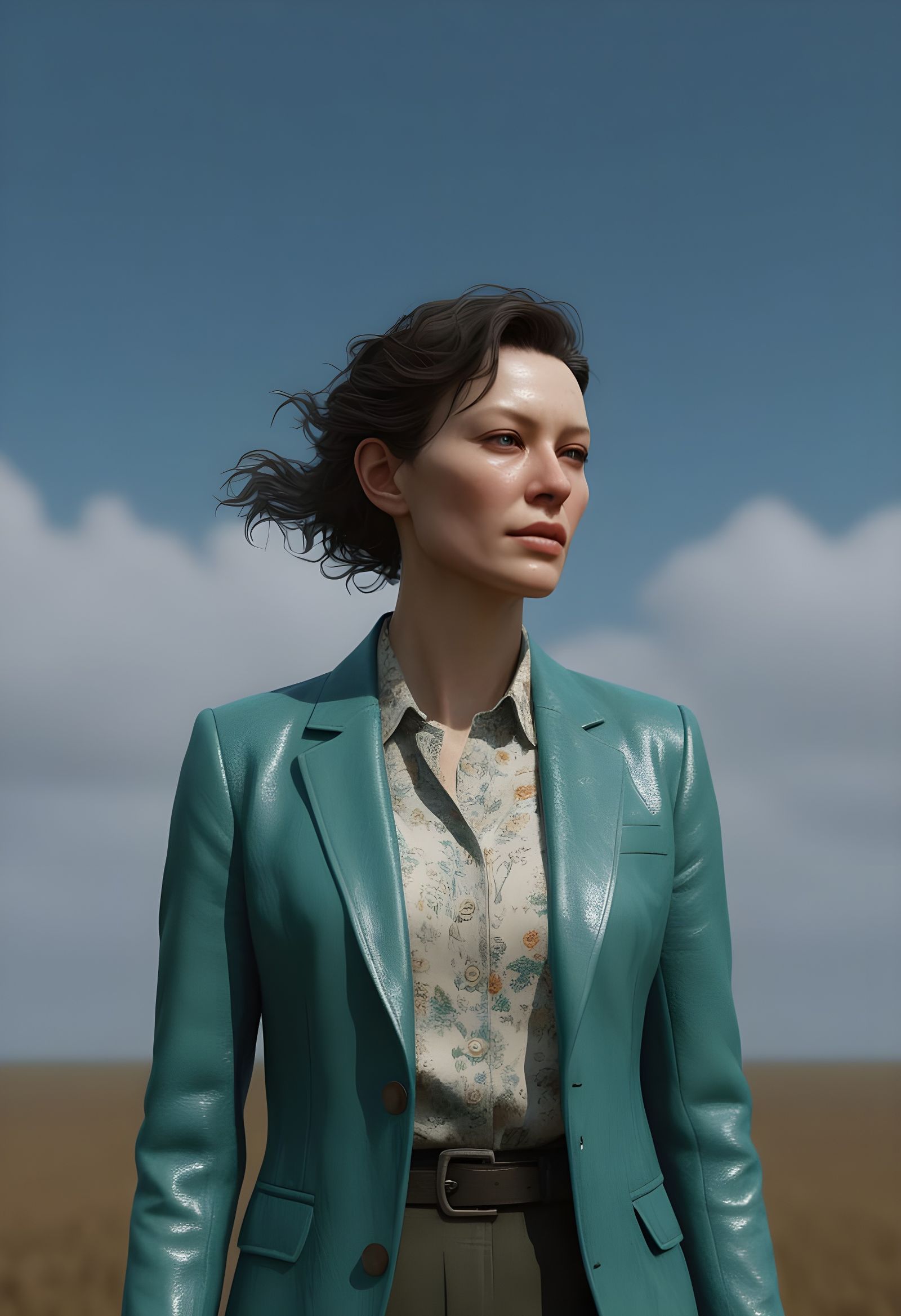 & % # Joy and Happiness Clothes, blazer in turquoise colour,...