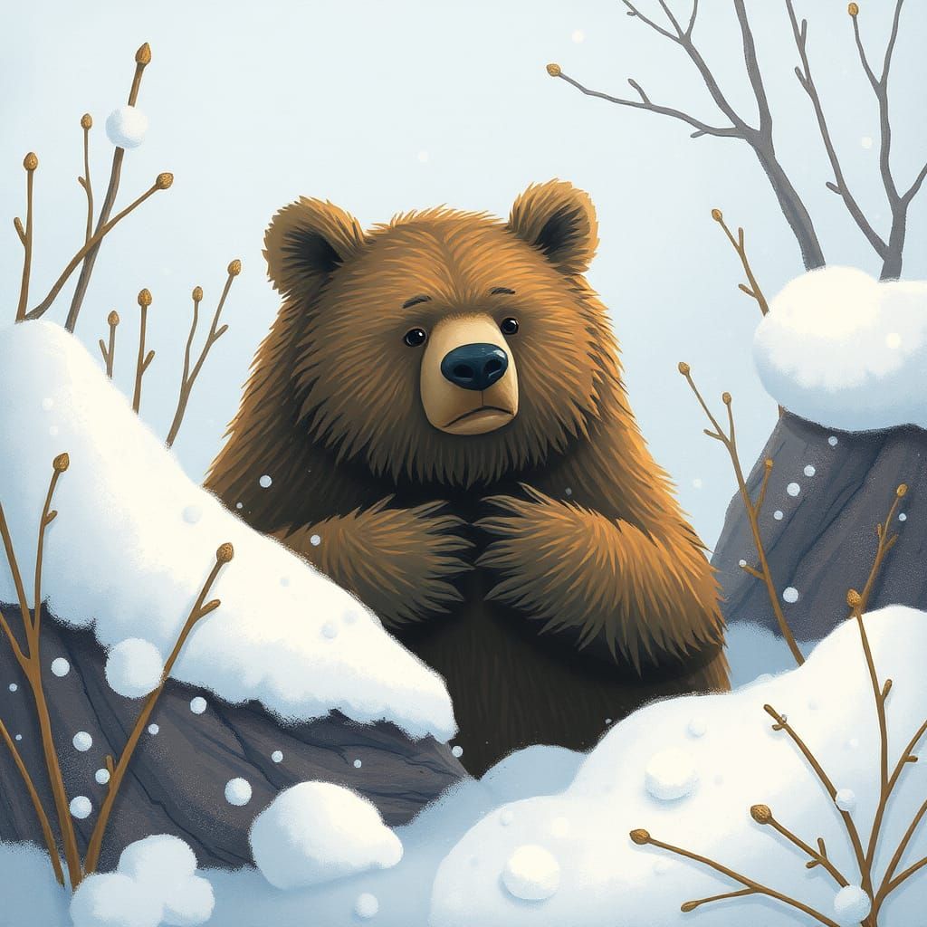 Bear Prepares for Winter Hibernation