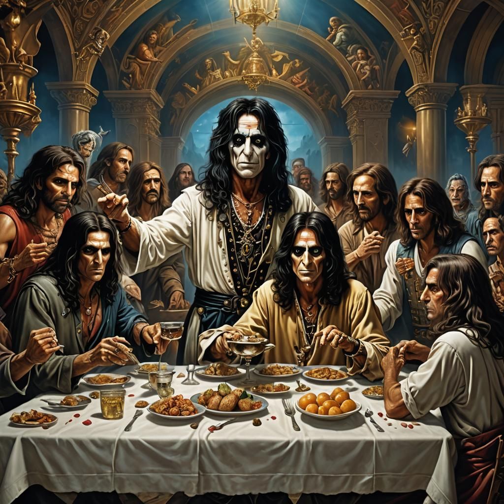 Alice Cooper as Jesus in Surreal Wonderland