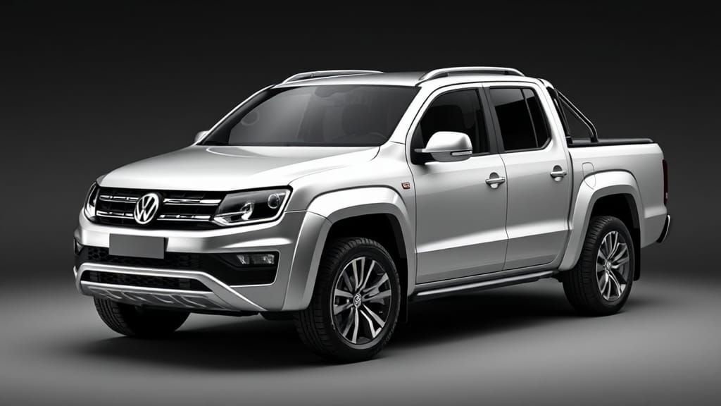 Volkswagen Amarok Silver White Black 1/4 View