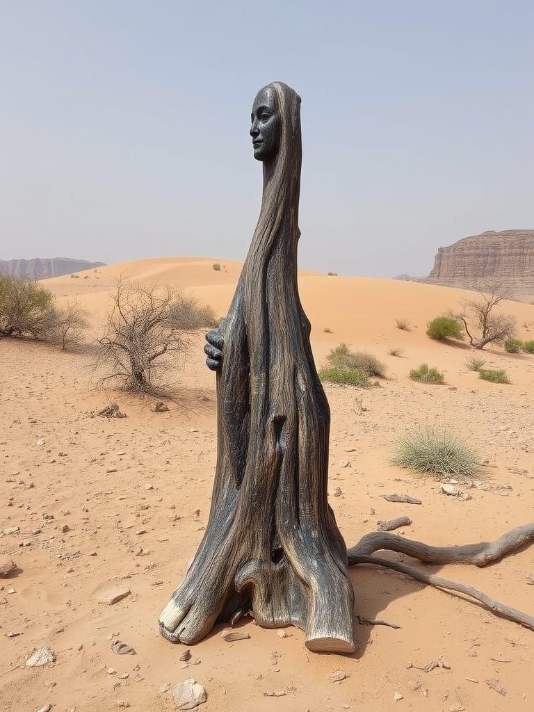 Statue Carved From an Olive Tree