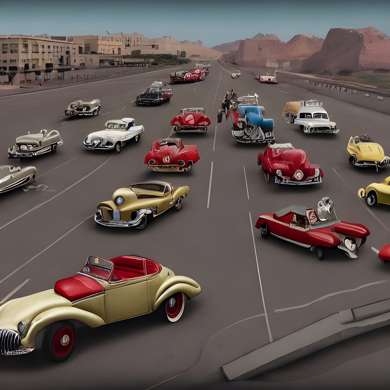 Pan American Road Race Car in Motion Blur