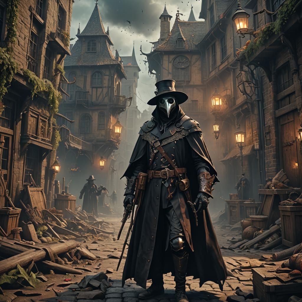 Fantastical Plague Doctor in Detailed Matte Painting