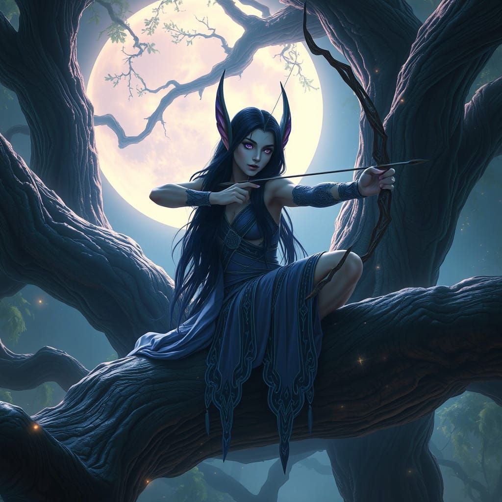 Ethereal Night Elf Archer in Ancient Oak Glory