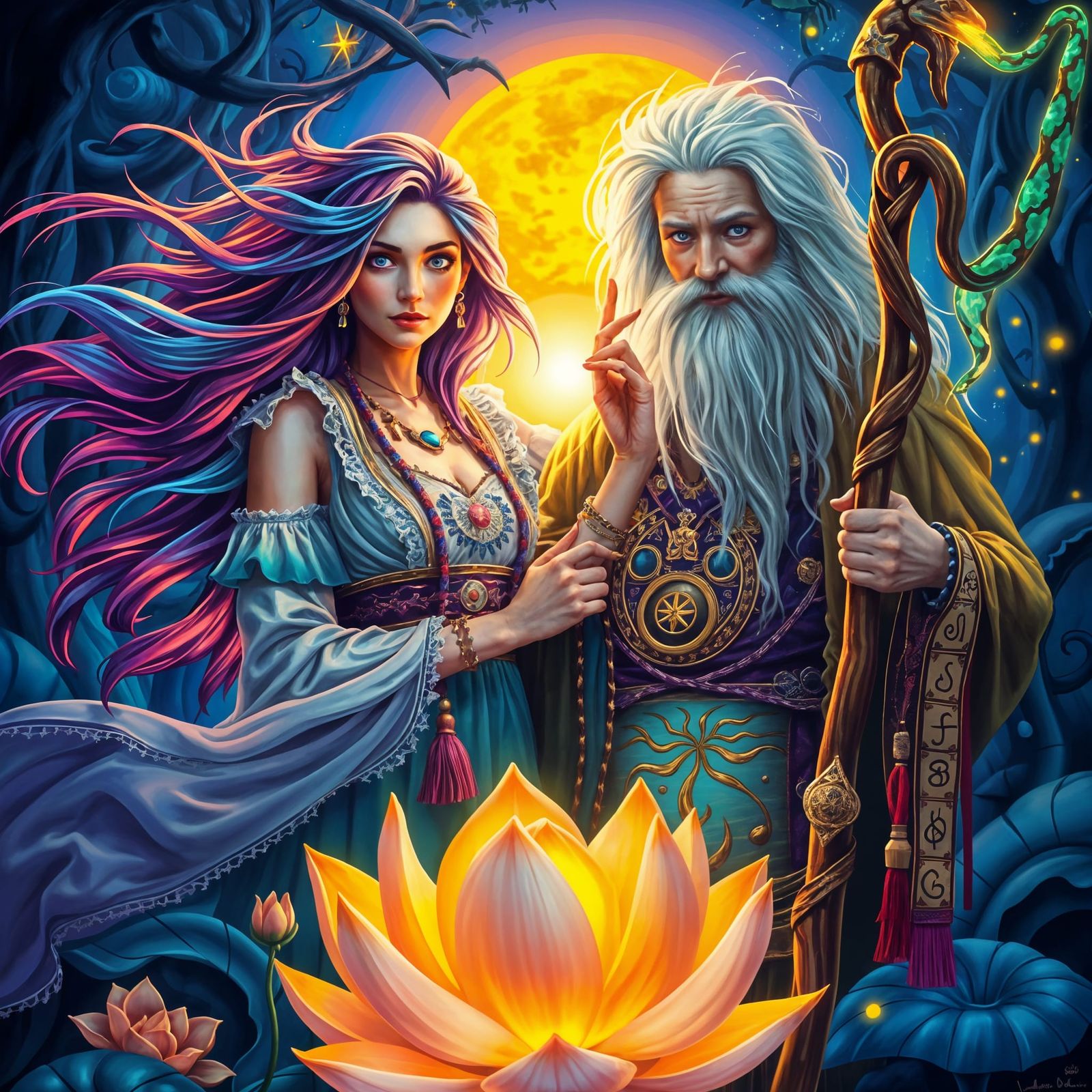 A Mysticial Maiden & her Guru Wizard