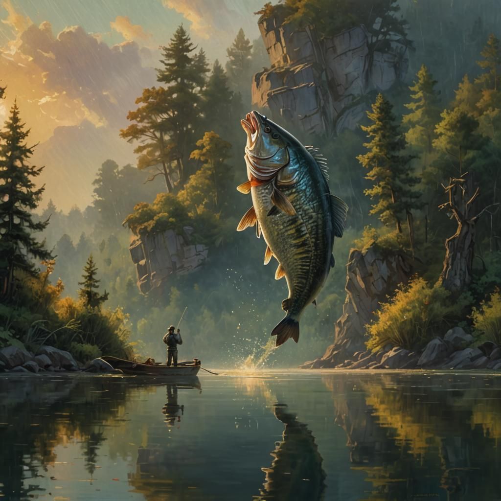 Epic Sunrise Fishing in Impressionist Oil Painting
