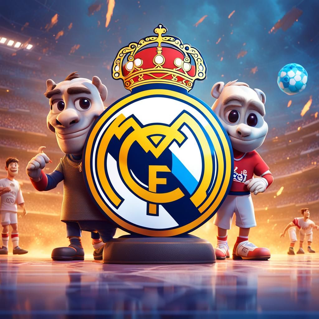 Real Madrid Logo as Pixar-Style 3D Art