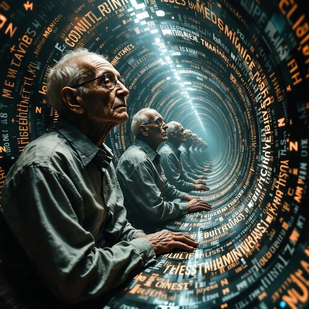 Surreal Distorted Figures in Kaleidoscopic Patterns