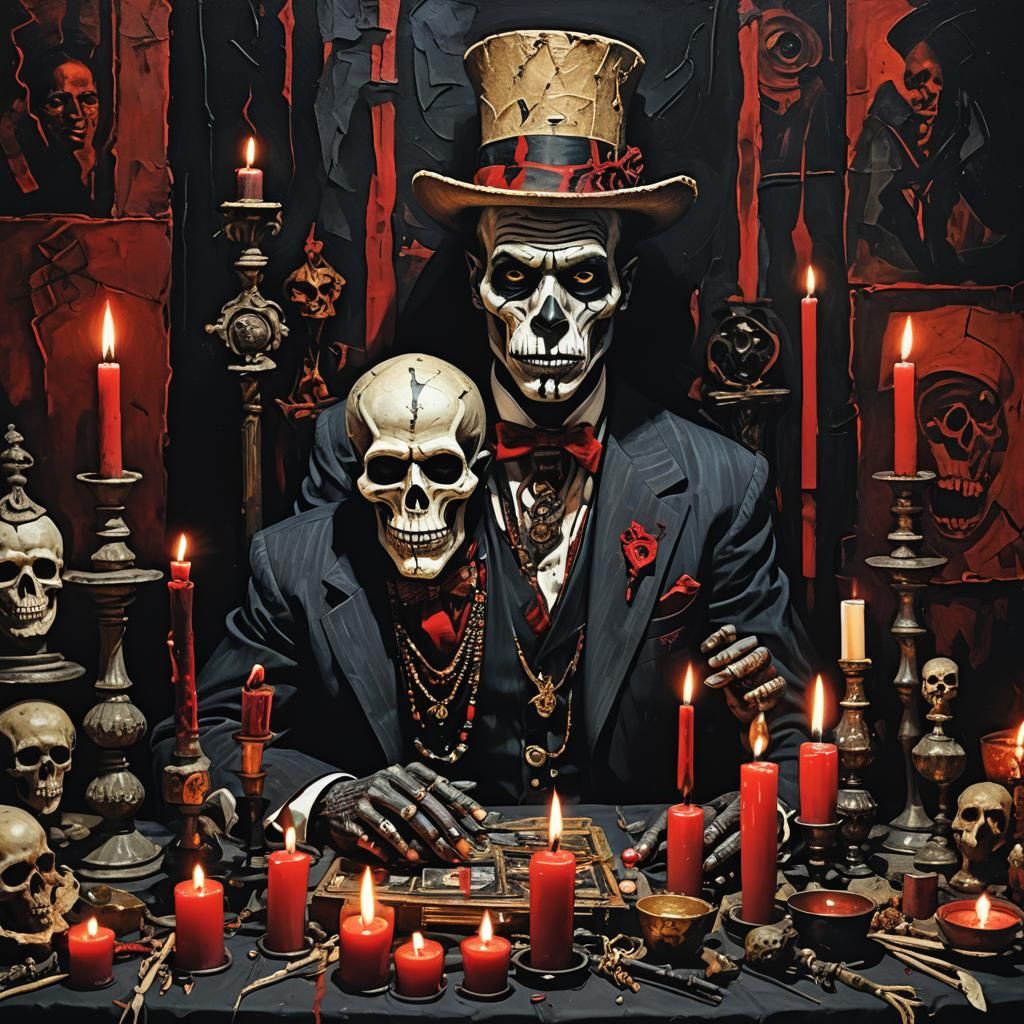Baron Samedi   altar piece by Egon Schiele Andy Warhol porta...