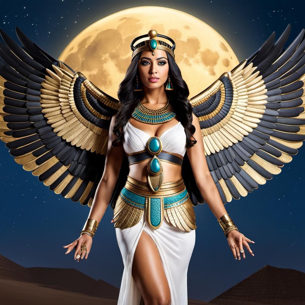 Egyptian Goddess Isis with Angel Wings