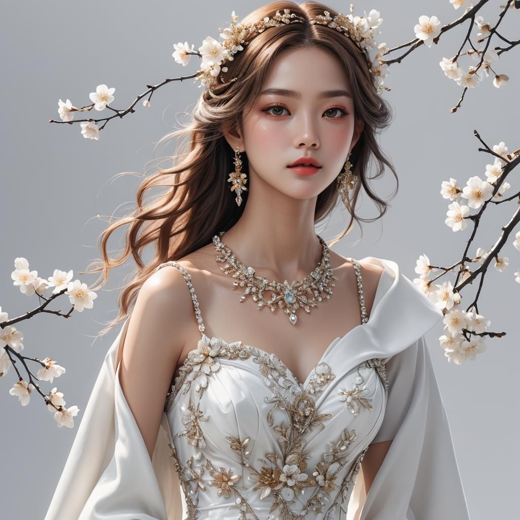 Composite Woman Portrait in 3D Anime Style