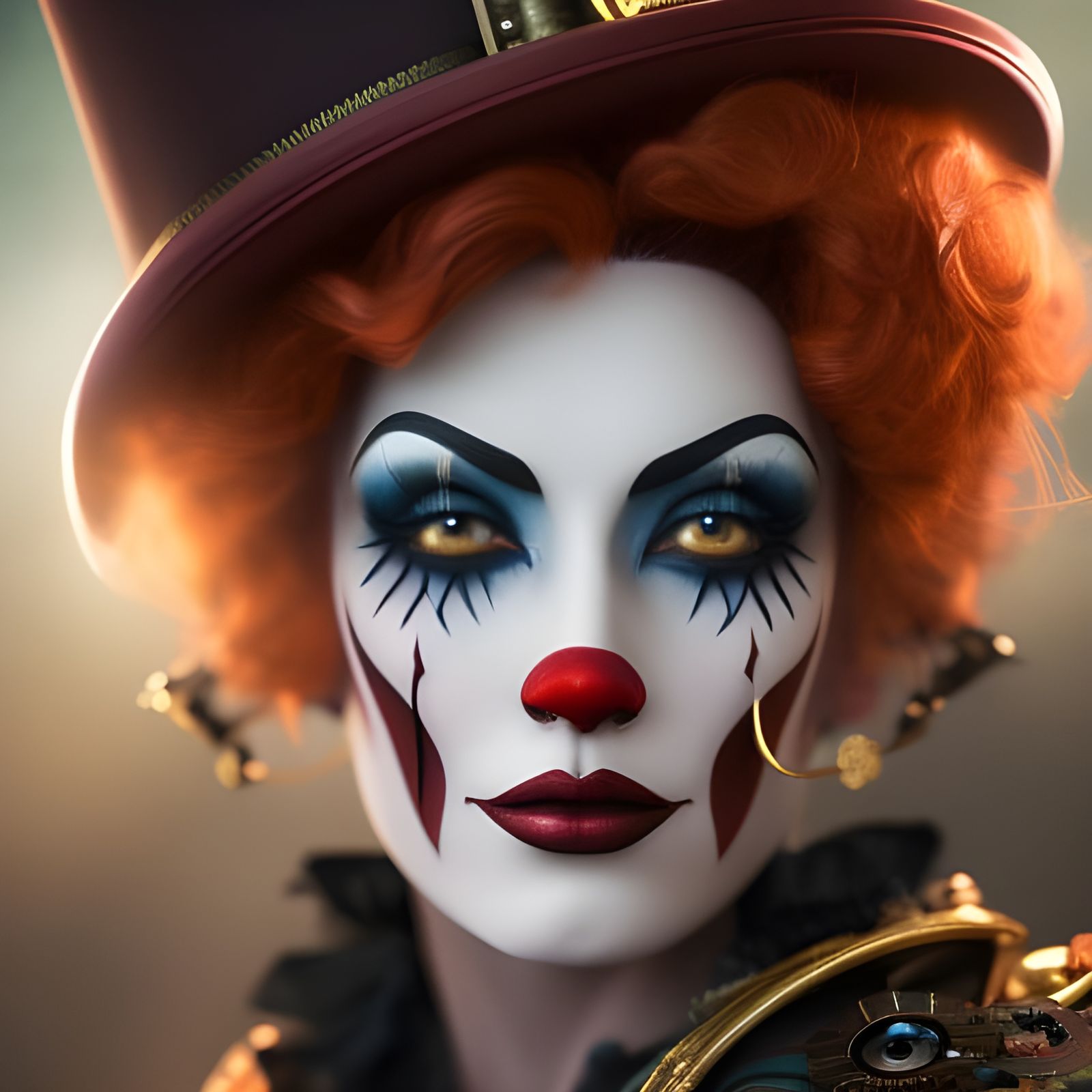 Steampunk Clown Girl Portrait in 8K Resolution