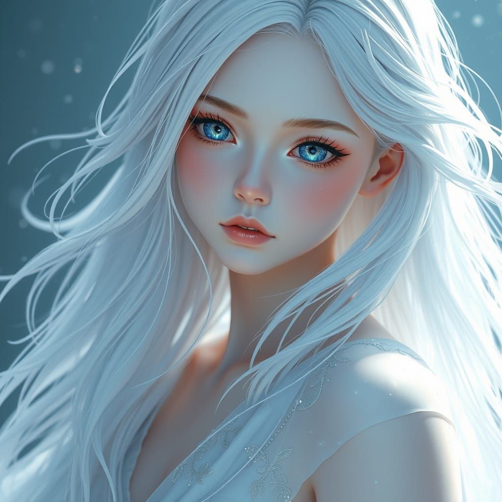 Celestial Goddess in Shimmering Gown