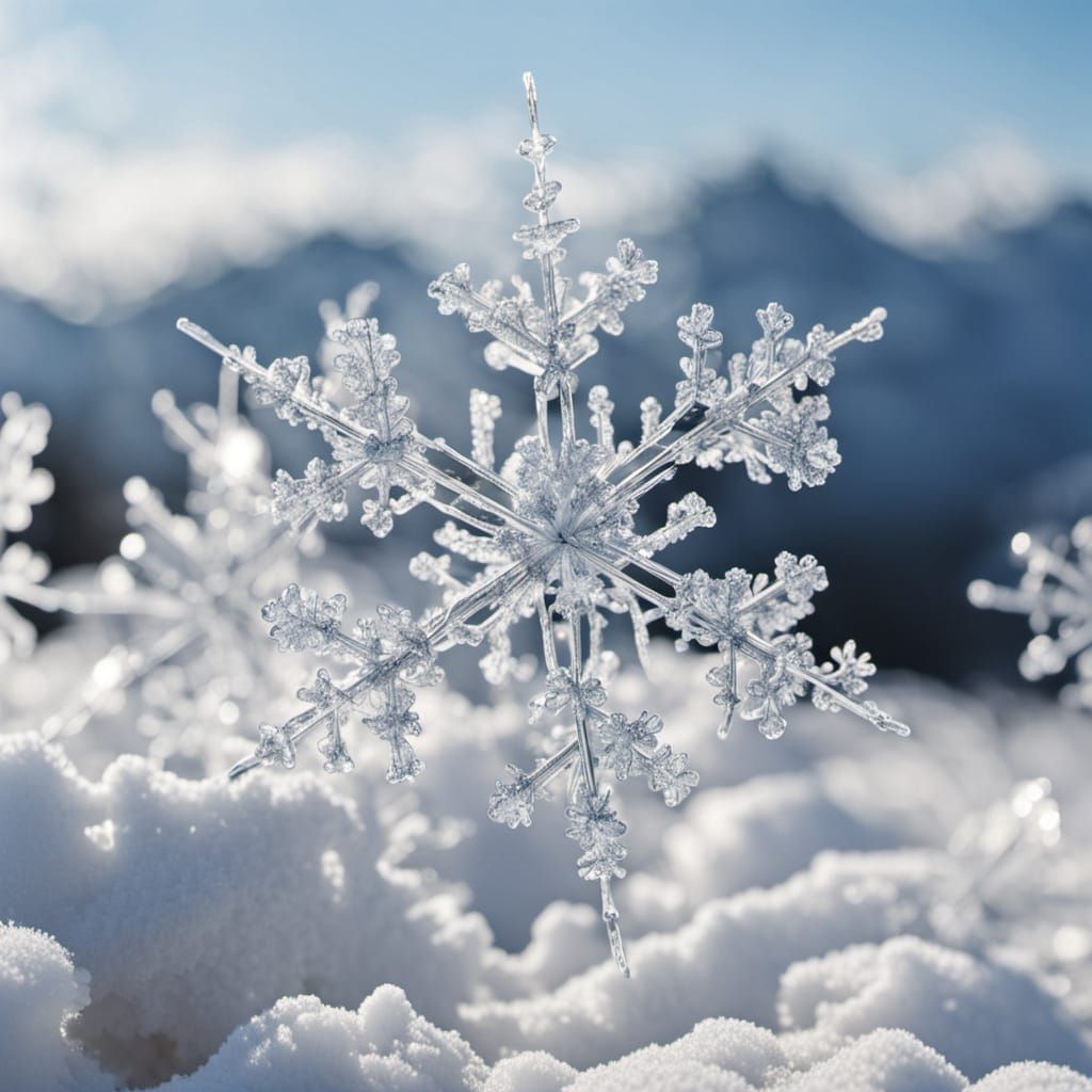 Tiny Snow Spirits with Frost Wings Descend