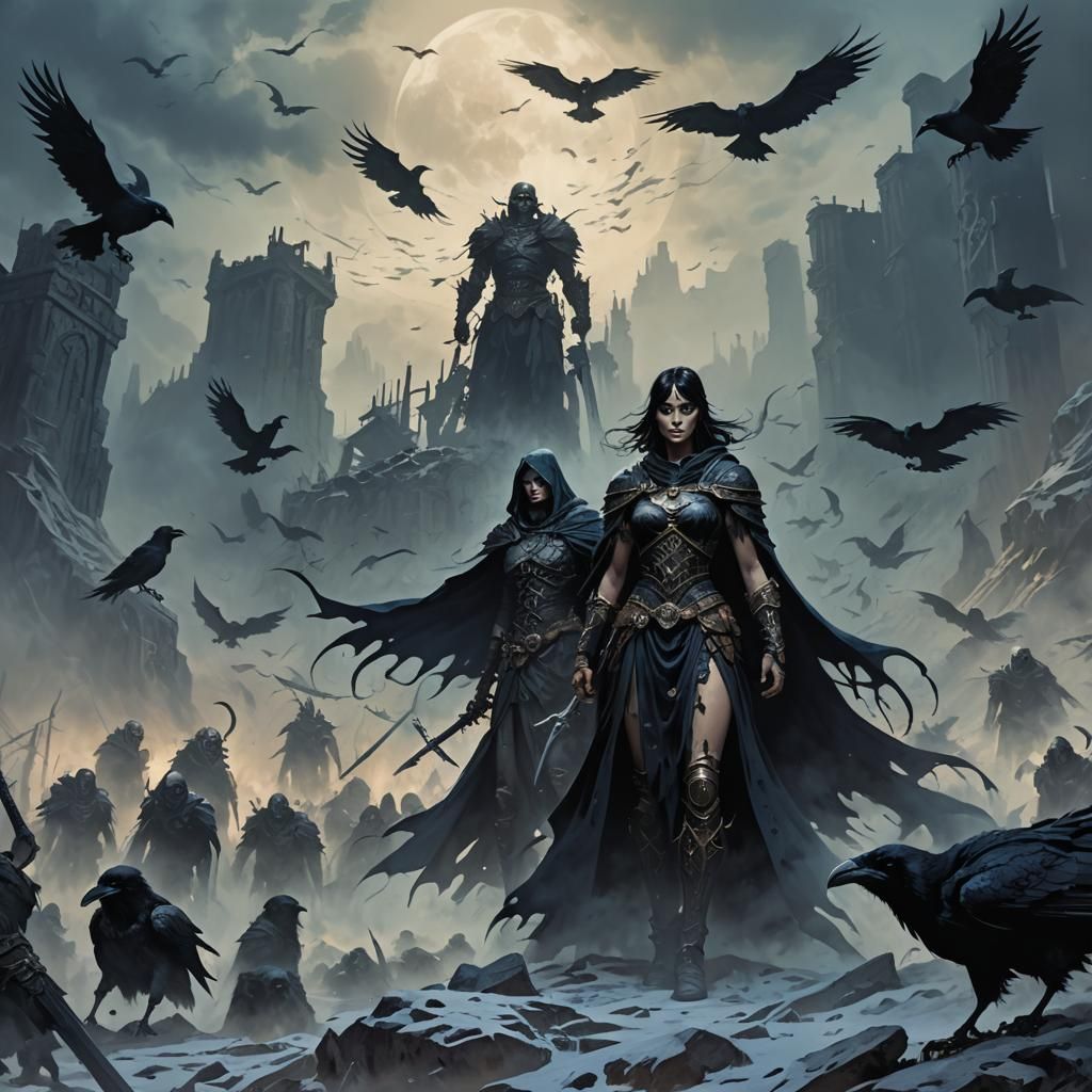 Morrigan, Celtic Goddess of War in Dark Fantasy Art