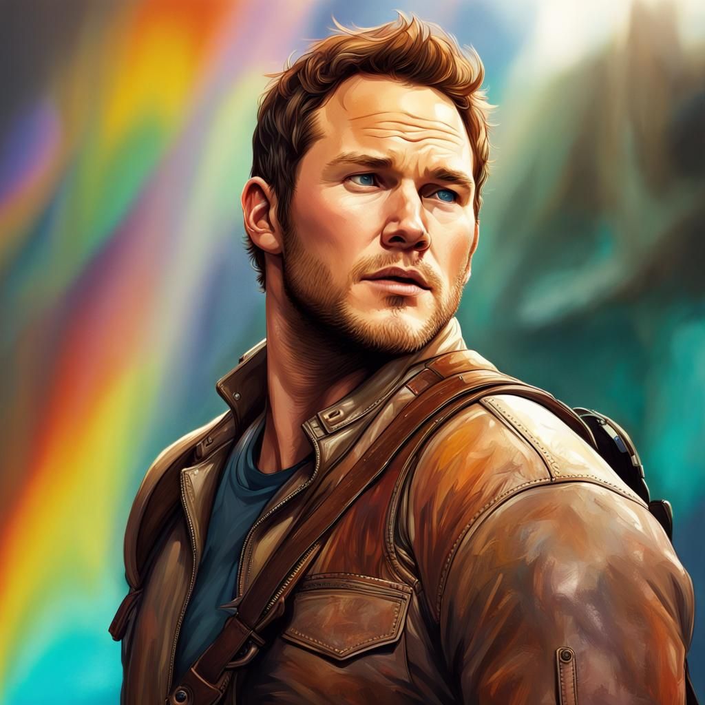 Hyperrealistic Portrait of Chris Pratt in Splash Art Style