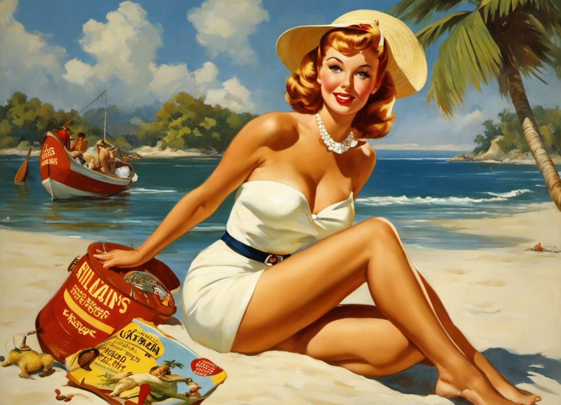 Ginger from Gilligan's Island in Pin-Up Style