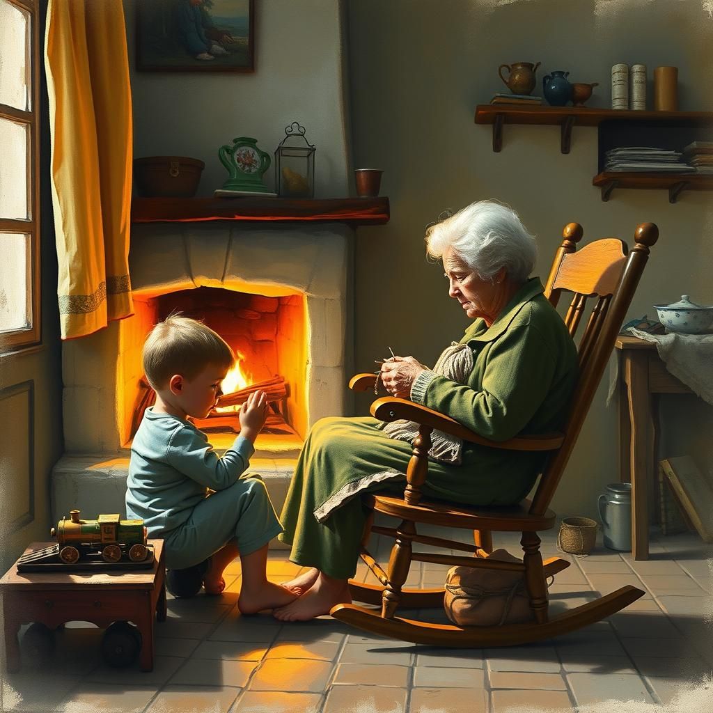 Heartwarming Italian Home, Impressionist Gouache Watercolor