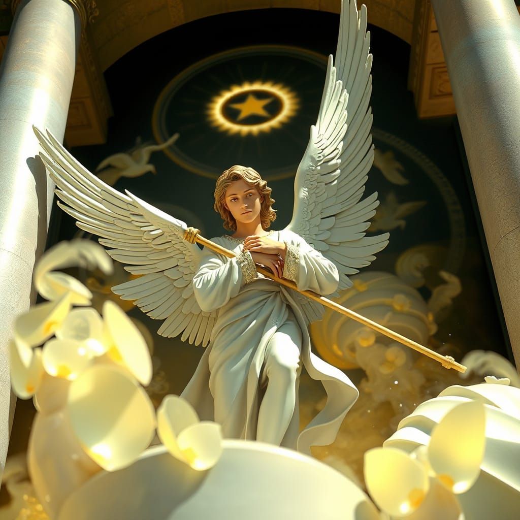 Majestic Guardian Angel in Heavenly Aesthetic