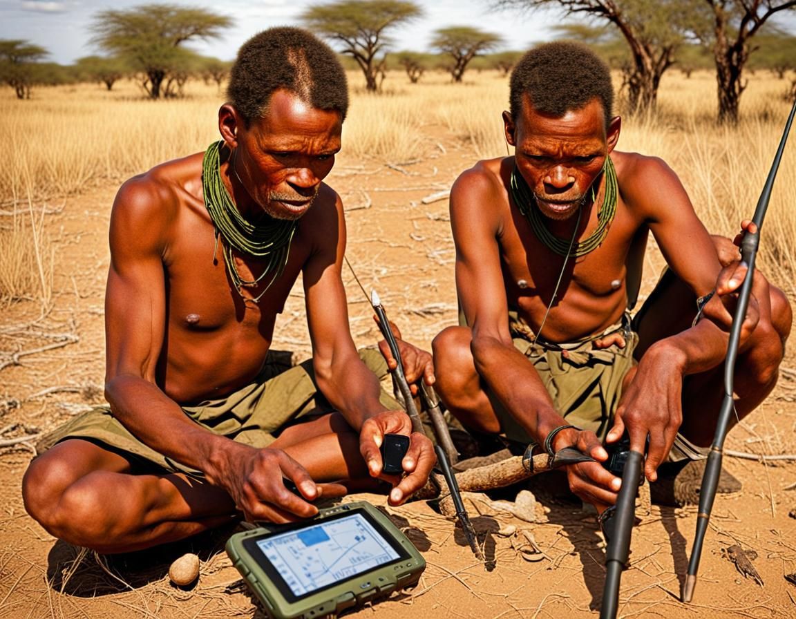 Kalahari Bushmen Hunters Use GPS Technology