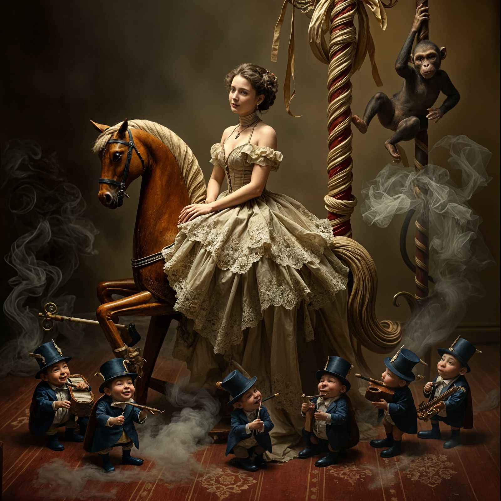 Woman on a rocking horse