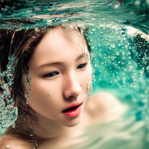 Realistic Water Nymph Close-Up Polaroid Photo