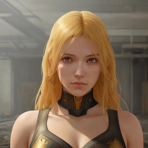 Golden Light on Figure in Abandoned Building