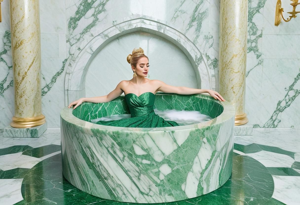 Princess in Marble Bath, Golden Gown