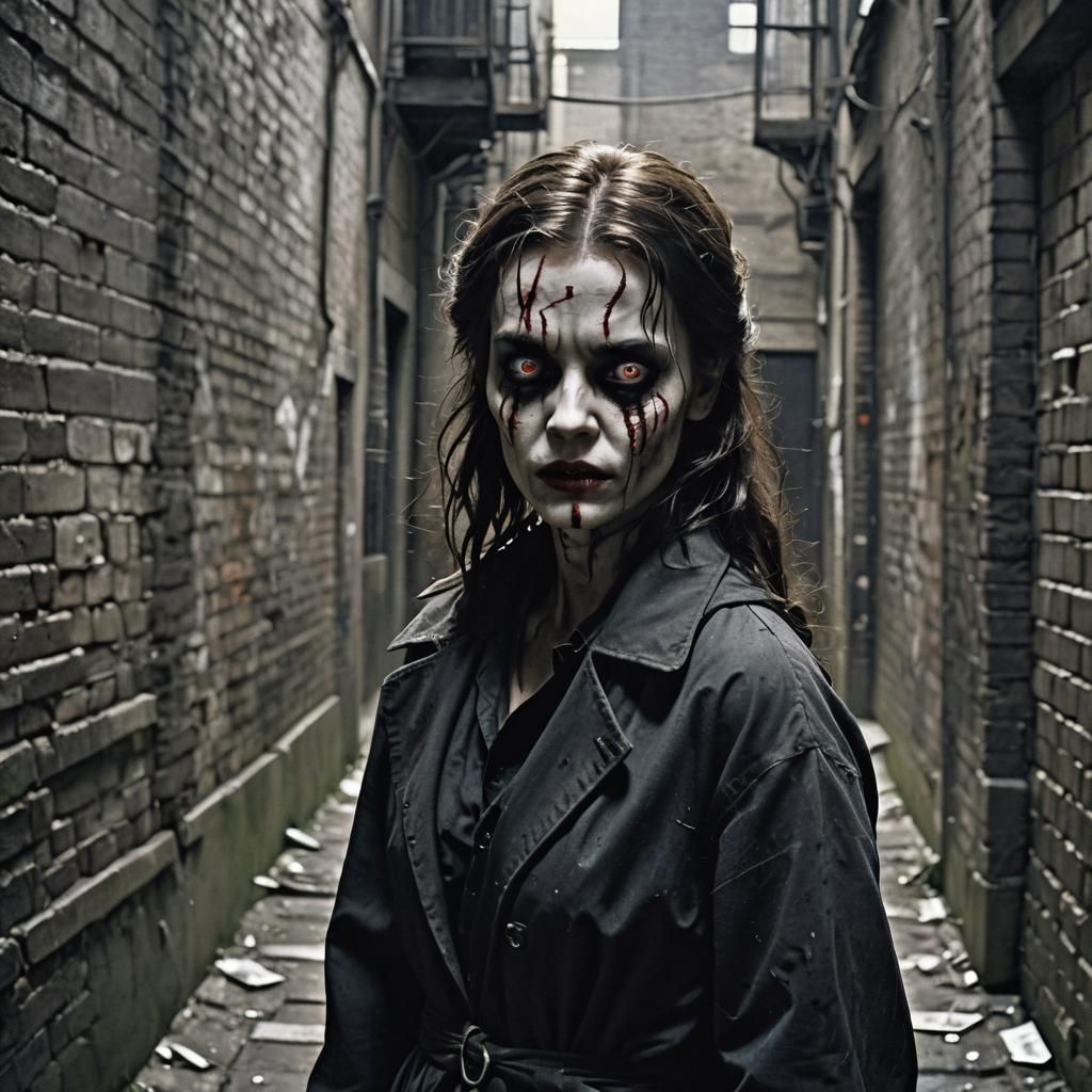 Vaggie as a Dark Yandere in Abandoned Alleyway