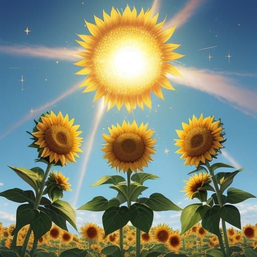 Suntrio: Radiant Three-Headed Sunflower Pokemon