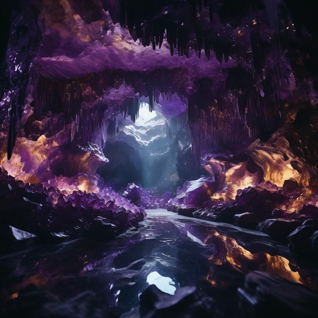A Majestic Amethyst Cave in Cinematic Splendor