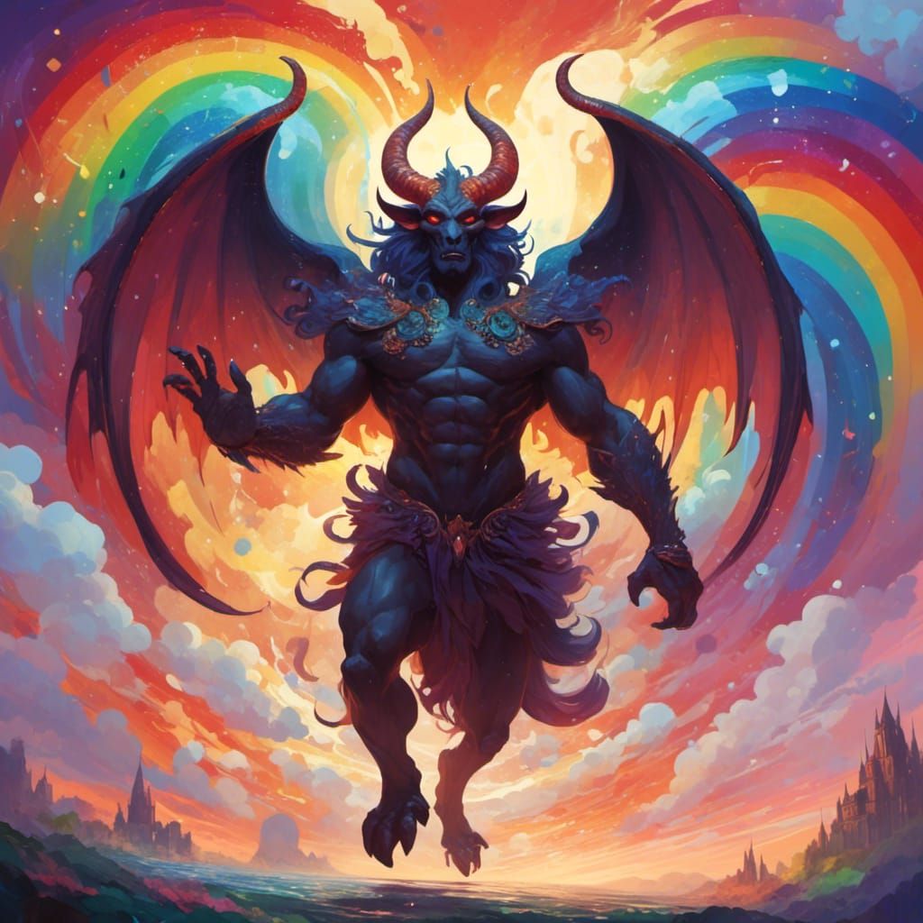 Flamboyant Demon (rainbow 🌈 and horns)