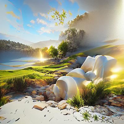 Renaissance Landscape with Volumetric Lighting