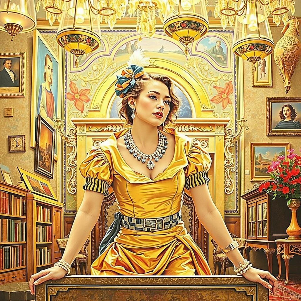 Elegant Woman in Hyperrealistic Style with Dramatic Lighting