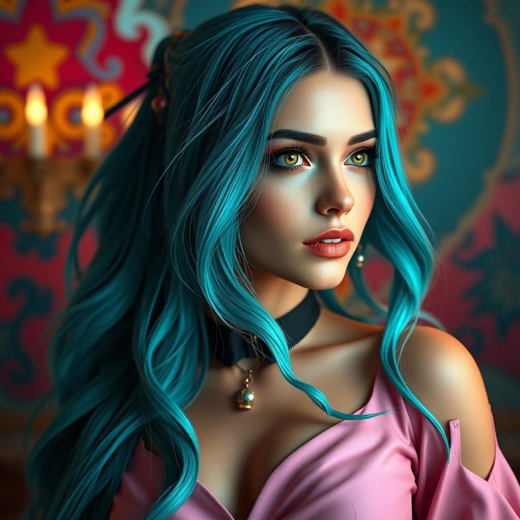 Seductive Teacher Portrait in Fantasy Realism