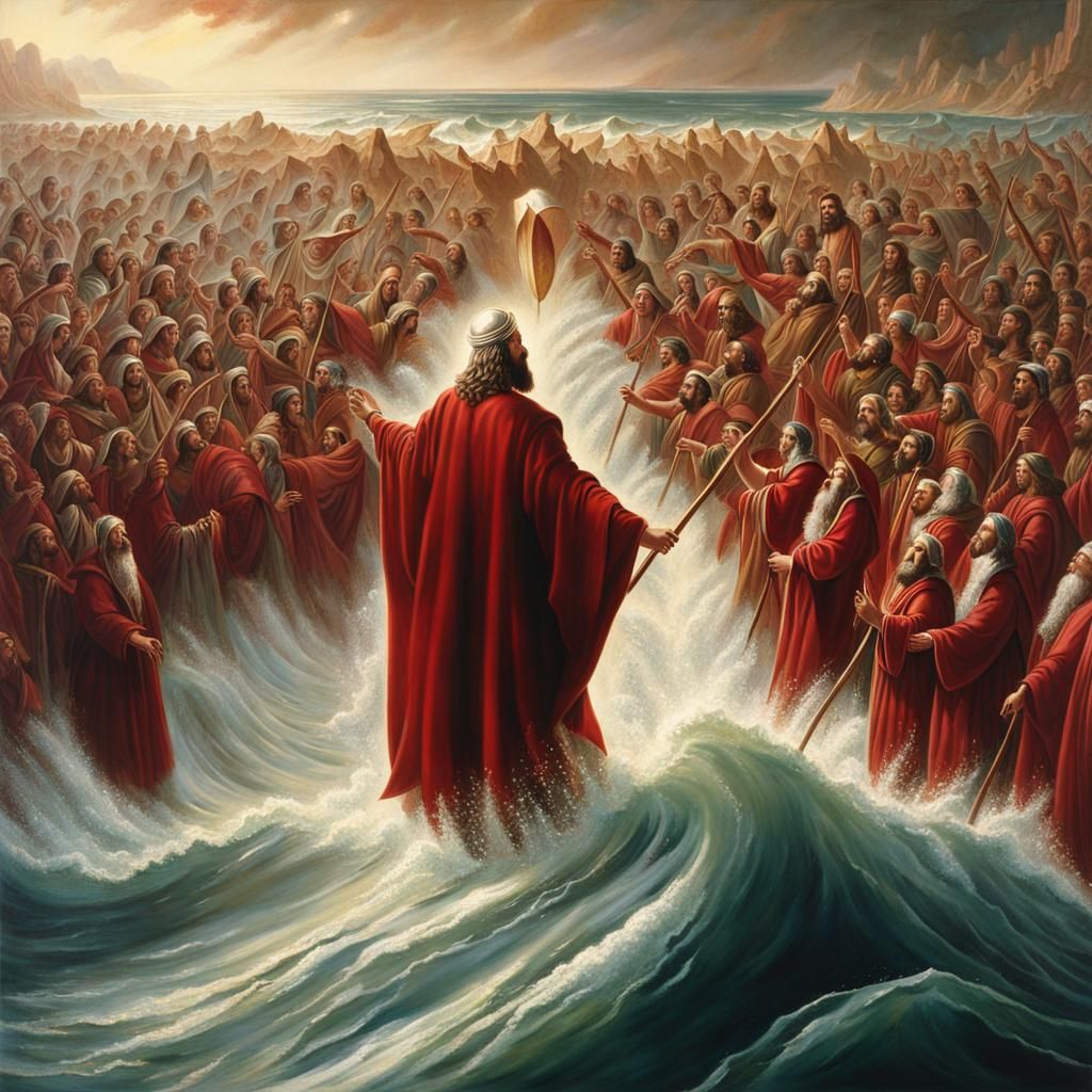 Moses Parting the Red Sea: A Biblical Scene